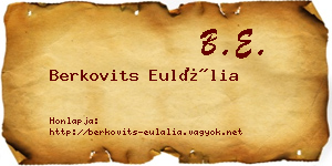 Berkovits Eulália névjegykártya